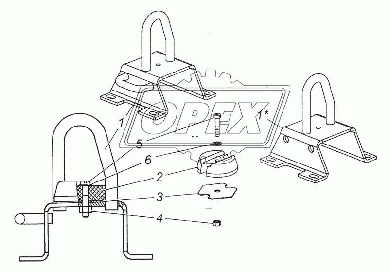 5320-5018060 Кронштейн запора кабины правый